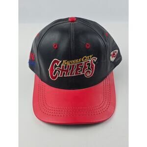 Kansas City Chiefs Modern Genuine Leather Snap Back Baseball Hat Cap vintage 90s